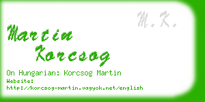 martin korcsog business card